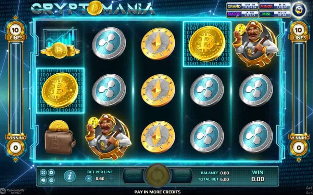 รูปแบบแจ็คพอตเกมและกติการการเอาชนะในเกม Crypto Mania  คริปโต มาเนีย