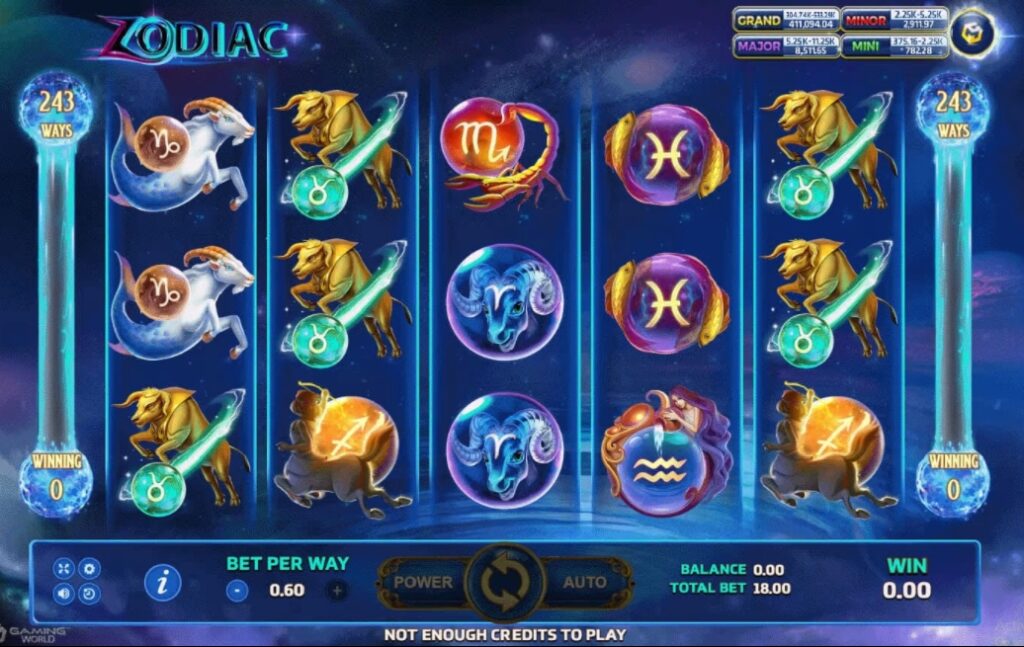 รูปแบบแจ็คพอตเกมและกติการการเอาชนะในเกม Zodiac   โซดิแอค