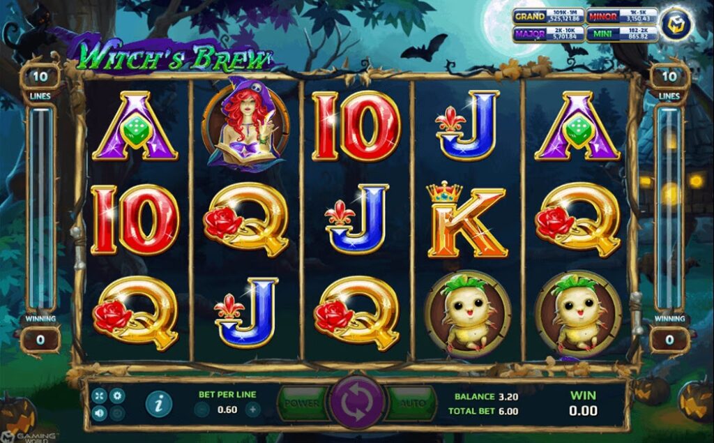 รูปแบบแจ็คพอตเกมและกติการการเอาชนะในเกม Witch’s Brew : วิช บริว