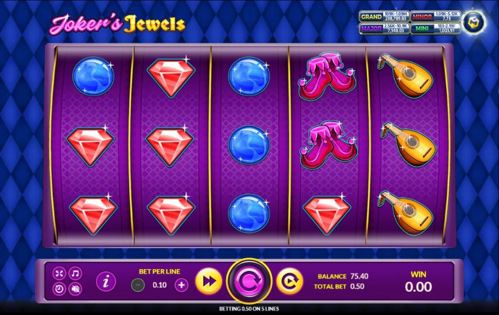 รูปแบบแจ็คพอตเกมและกติการการเอาชนะในเกม Jokers Jewels : โจ๊กเกอร์ จิวเวล