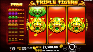 รูปแบบแจ็คพอตเกมและกติการการเอาชนะในเกม Triple Tigers : ทริปเปิ้ล ไทเกอร์