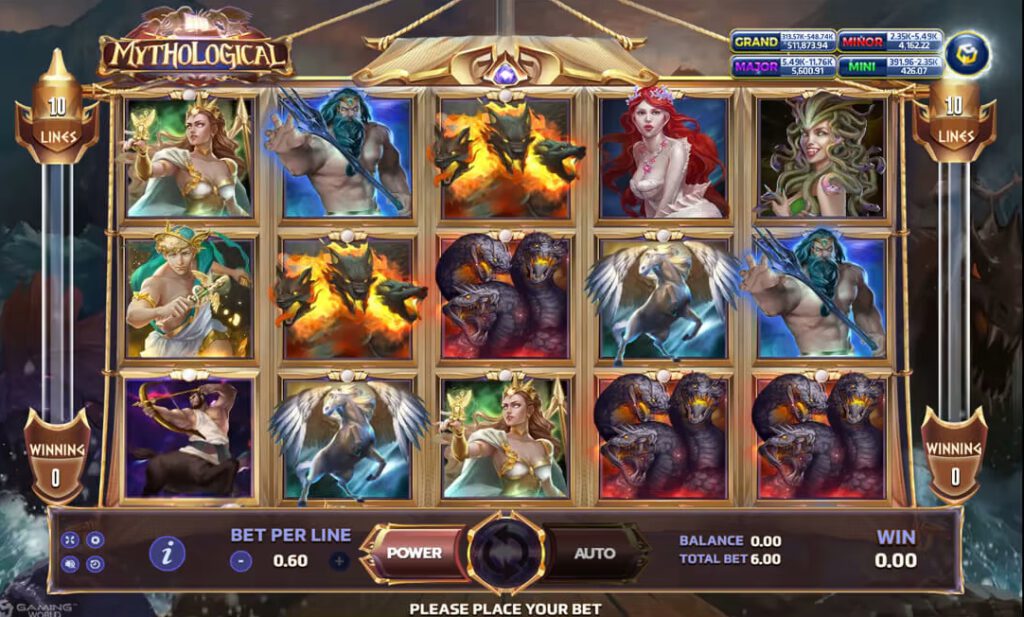 รูปแบบแจ็คพอตเกมและกติกาการเอาชนะในเกม Mythological  : มิธธะลอจิเคิล