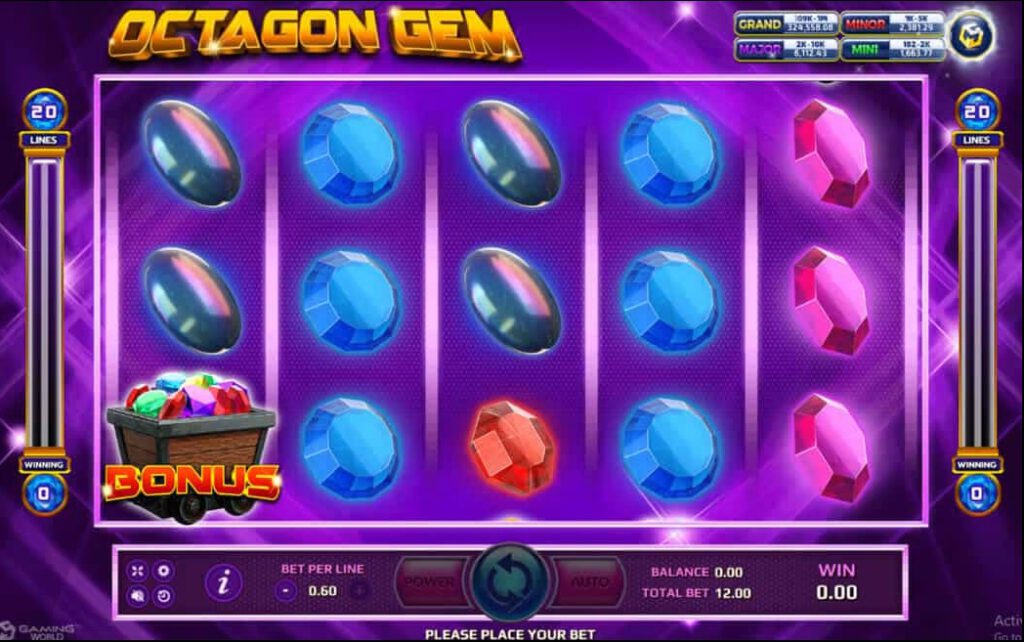 รูปแบบแจ็คพอตเกมและกติกาการเอาชนะในเกม Octagon Gem : อ๊อคทาก้อน เจม