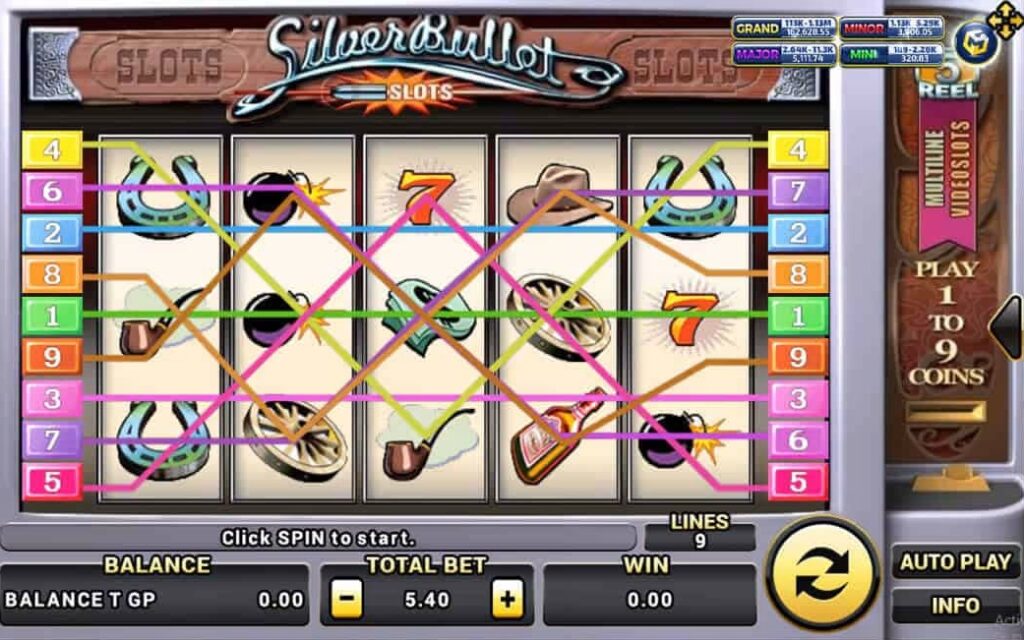 รูปแบบแจ็คพอตเกมและกติการการเอาชนะในเกม SilverBullet  : ซิลเวอร์ บูลลิท 