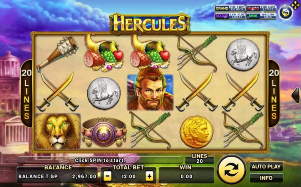 รูปแบบแจ็คพอตเกมและกติกาการเอาชนะในเกม Hercules : เฮอร์คิวลิส