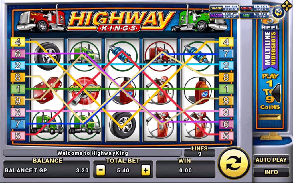 รูปแบบแจ็คพอตเกมและกติกาการเอาชนะในเกม Highway Kings : ไฮเวย์ คิง