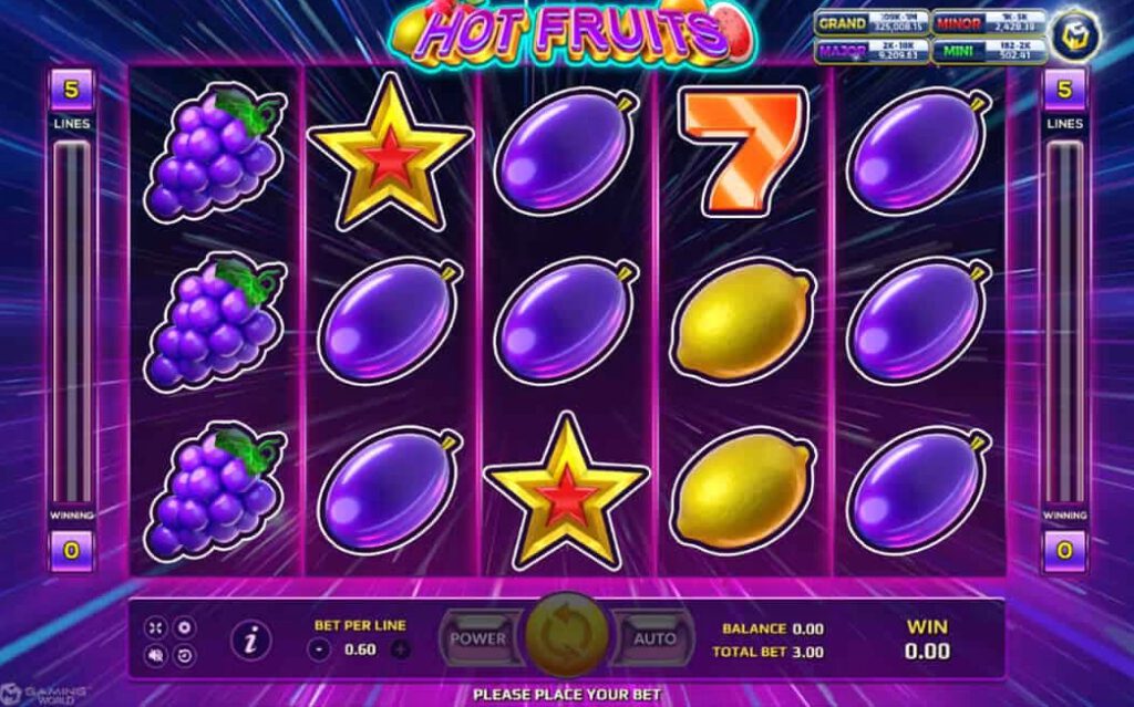 รูปแบบแจ็คพอตเกมและกติกาการเอาชนะในเกม Hot Fruits : ฮอต ฟรุ๊ต