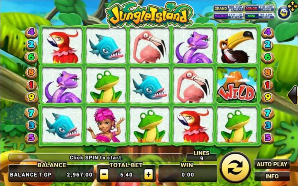 รูปแบบแจ็คพอตเกมและกติกาการเอาชนะในเกม Jungle Island : จังเกิ้ล ไอซ์แลนด์