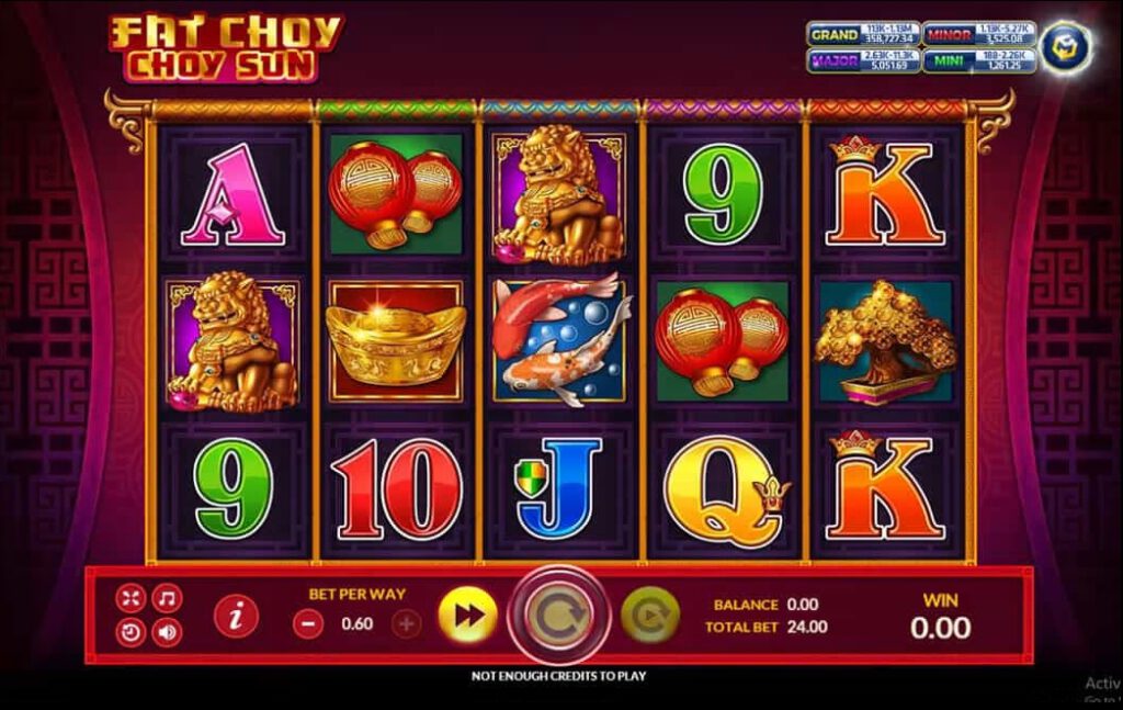 รูปแบบแจ็คพอตเกมและกติการการเอาชนะในเกม Fat Choy Choy Sun  : แฟต ชอย ชอย ซัน