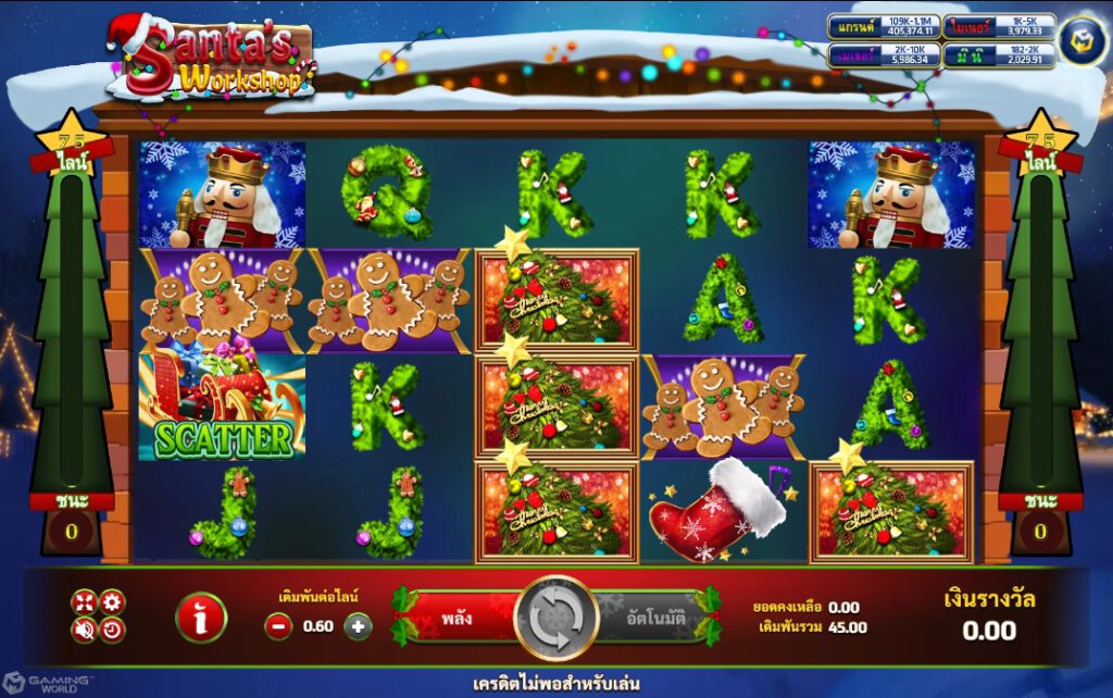 รูปแบบแจ็คพอตเกมและกติการการเอาชนะในเกม Santa Workshop : เวิร์คช็อป ซานต้า