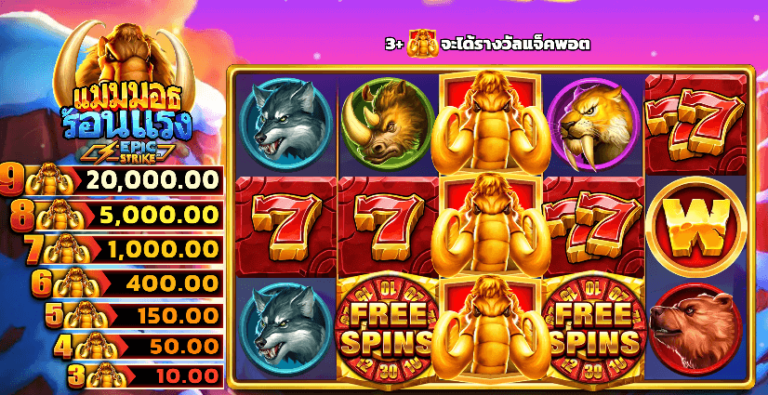 Blazing Mammoth เกมค่าย Microgaming เว็บตรง บน SLOTXO