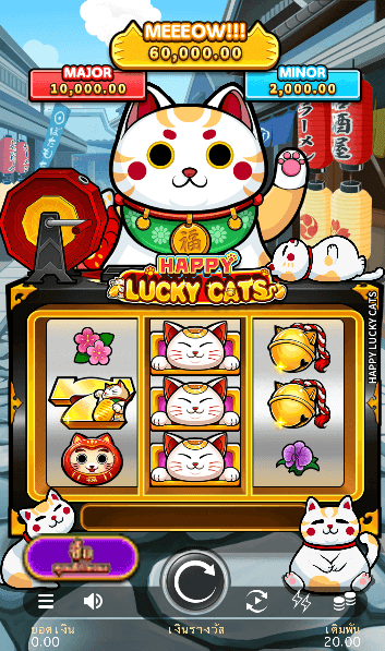 Happy Lucky Cats เกมค่าย Microgaming เว็บตรง บน SLOTXO