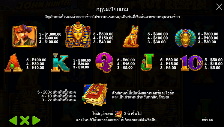 John Hunter and the Book of Tut Respin สล็อต Pragmatic Play ฟรีเครดิต