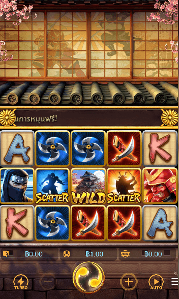 Ninja vs Samurai เกมค่าย PG SLOT เว็บตรง บนเว็บ SLOTXO