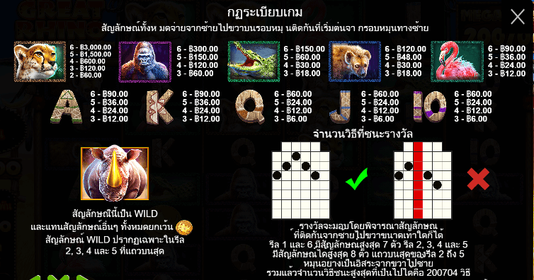 Great Rhino® Megaways สล็อต Pragmatic Play ฟรีเครดิต