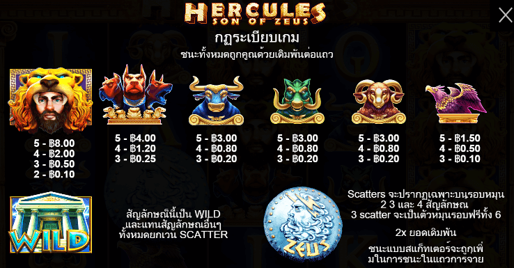 Hercules Son of Zeus สล็อต Pragmatic Play ฟรีเครดิต