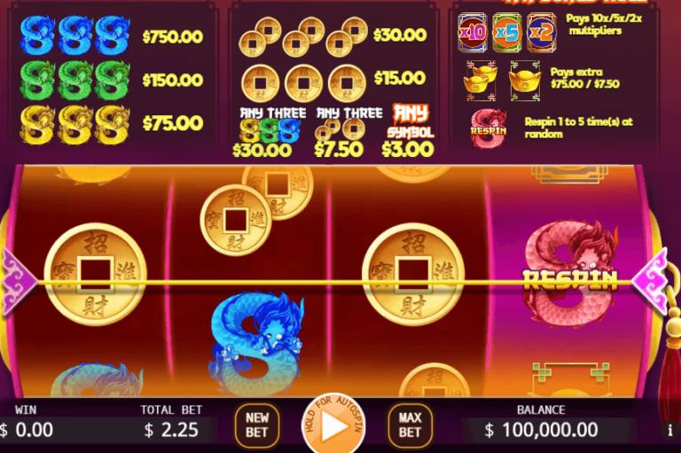 ทดลองเล่นสล็อต KA Gaming Quadruple Dragons