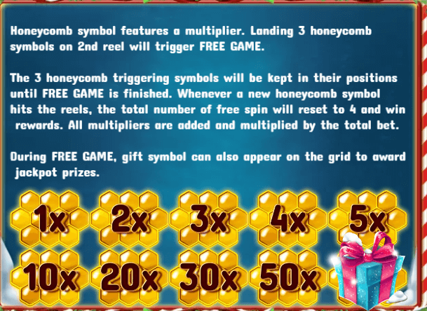 ฟีเจอร์พิเศษเกมสล็อต KA Gaming Santa Bumble Bee Hold and Win