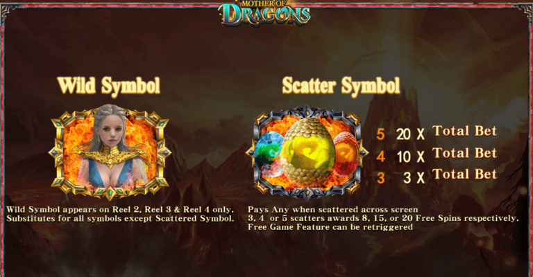 ฟีเจอร์พิเศษเกมสล็อต SimplePlay Mother Of Dragons