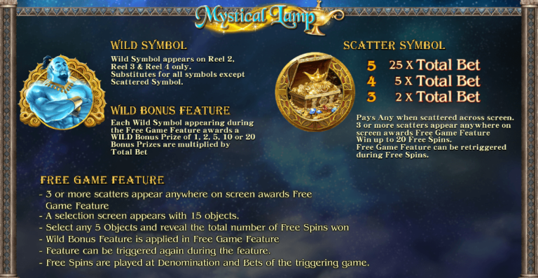 ฟีเจอร์พิเศษเกมสล็อต SimplePlay Mystical Lamp