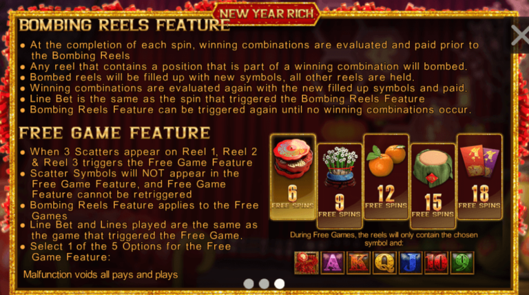 ฟีเจอร์พิเศษเกมสล็อต SimplePlay New Year Rich