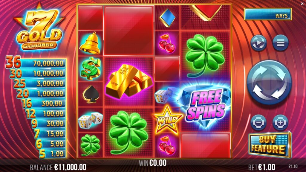7 Gold Gigablox yggdrasil slotxo